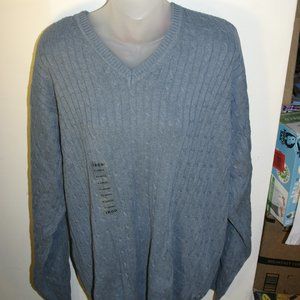IZOD Cotton Cable Knit Pull Over V-neck Cardigan